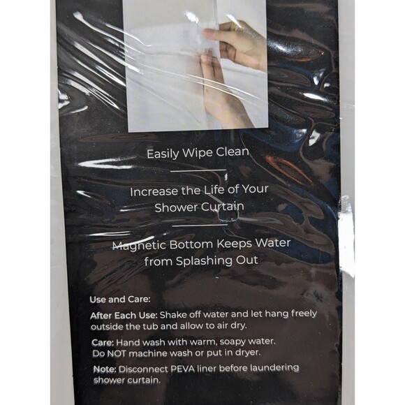 Hookless It'S a Snap! Plastic PEVA Snap In Replacement Shower Curtain Liner New - Picture 10 of 12